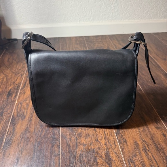 Coach Handbags - Coach Patricia Saddle Bag F88145 Black Leather Crossbody | Gunmetal Hardware